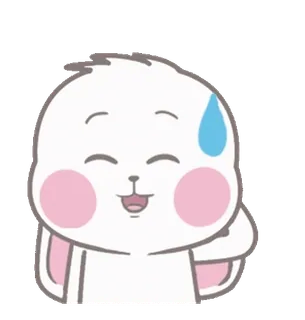 😅 b7357f3e cartone animato, coniglio, sudore, imbarazzato, carino, kawaii whatsapp sticker