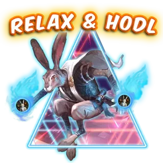 😊 2abd9e5a RELAX & HODL relaxar, cripto, hodl, lebre, adesivo, arte digital, gíria cripto whatsapp sticker
