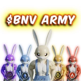 😎 6d10a999 $BNV ARMY cripto, exército, coelho, moeda, finanças, digital, BNV whatsapp sticker