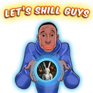 😊 7fb79f22 LET'S SHILL GUYS Shilling, Promoção, Marketing, Meme, Coelho whatsapp sticker