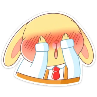 😳 86f91e19 coelho, coelho, envergonhado, fofo, corar, desenho animado, adesivo telegram sticker