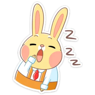 😴 abe3b2e9 ZZZ sonolento, coelho, coelho, cansado, bocejar, desenho animado, fofo, animal telegram sticker