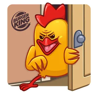 😈 51ee8a4c BURGER KING チキン, バーガーキング, アニメ, ドア, 動物, レストラン telegram sticker