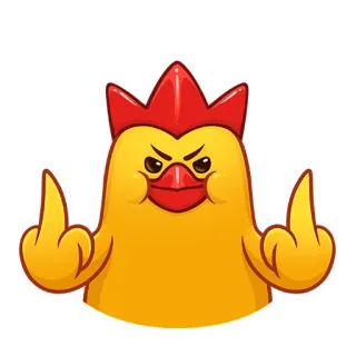 🖕 5996f9b5 鶏, 鳥, 中指, 侮辱的, 失礼, 怒り telegram sticker