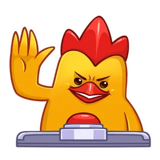 😀 728d20a6 鶏, 絵文字, 漫画, 怒り, ボタン telegram sticker