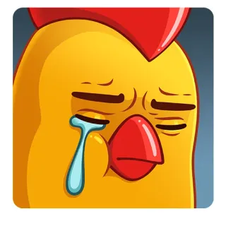 😢 dae4e987 鶏, 泣く, 悲しい, 鳥, 漫画, 絵文字, 黄色 telegram sticker