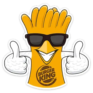 👍 b4f6550e BURGER KING Burger King, Gants, Pouce levé, Fast food, Logo, Lunettes de soleil telegram sticker