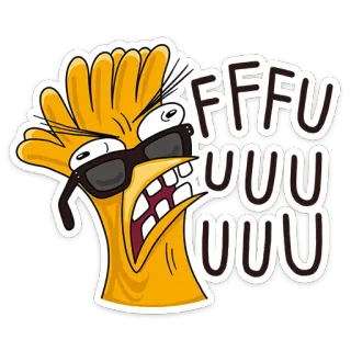 😫 e4605e3a FFFFUUUU en colère, dessin animé, drôle, rage, expression telegram sticker