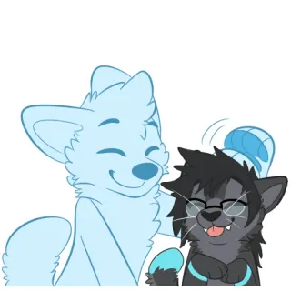 👋 1c05e94b 兽人, 动物, 卡通, 可爱, 快乐, 狗, 猫 whatsapp sticker