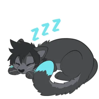 🛌 7615feb8 ZZZ 睡觉, 卡通, zzz, 毛茸茸, 动物, 猫 whatsapp sticker