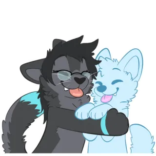 🤗 7afbefc0 兽人, 兽迷, 拥抱, 卡通, 动物, 可爱, 温馨 whatsapp sticker