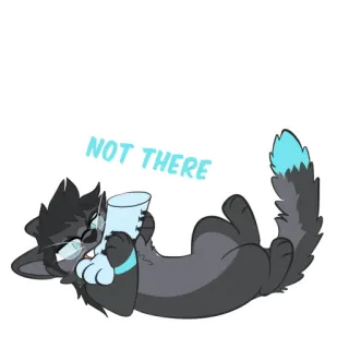 👋 c0b5a552 NOT THERE 猫, 喝, 卡通, 动物, 动画 whatsapp sticker