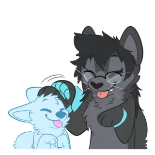 👋 c60702bf 兽人, 动物, 卡通, 快乐, 插画, 友谊 whatsapp sticker