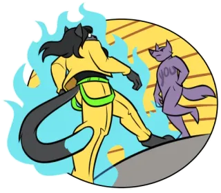 🔥 d30c3221 YOU 兽人, 毛茸茸, 卡通, 狗, 狼, 动物 whatsapp sticker