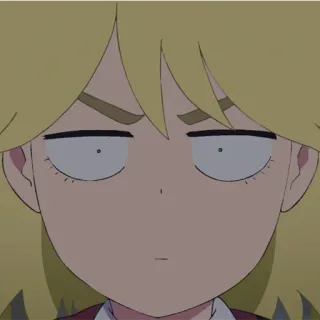 🔮 ae5561e3 anime, kreskówka, śmieszna mina, blond włosy, wyraz twarzy, zmieszany telegram sticker