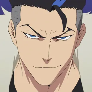 🔮 c46ee208 anime, mężczyzna, postać, niebieskie włosy telegram sticker