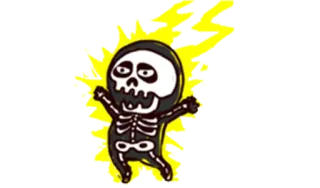 ⚡ 46220620 squelette, dessin animé, faucheuse, os, crâne, Halloween, mort telegram sticker