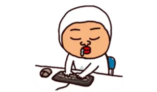 😪 68ce613e Dessin animé, Dormir, Clavier, Ordinateur, Fatigué, Bave telegram sticker