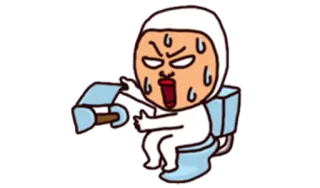 🚽 f7b8ef27 Toilettes, Salle de bain, En colère, Drôle, Dessin animé, Personnage, Papier telegram sticker