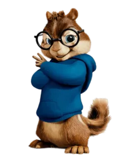 ✌️ 190f5a1e Simon Seville Alvin and the Chipmunks sóc chuột, hoạt hình, động vật, kính, thông minh telegram sticker