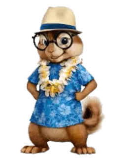 🏖 7698a067 Simon Seville Alvin and the Chipmunks Sóc chuột, Hoạt hình, Mọt sách, Kính, Mũ, Hawaii, Áo sơ mi telegram sticker