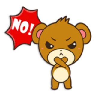 😕 335cbadd NO! ours, dessin animé, en colère, non, interdit, restriction telegram sticker