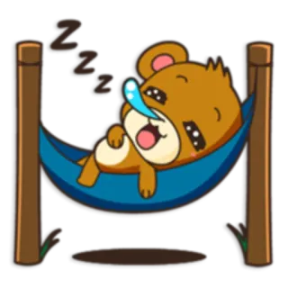 😴 41cfb600 ours, dormir, hamac, dessin animé, mignon, relaxation, sieste telegram sticker