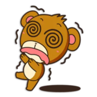 😵 8e1d3ed2 animal, ours, dessin animé, étourdi, malade, expression, personnage telegram sticker