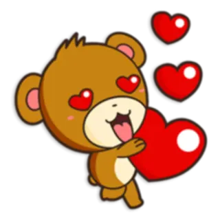 ❤️ d9cb253a ours, coeur, amour, mignon, dessin animé telegram sticker