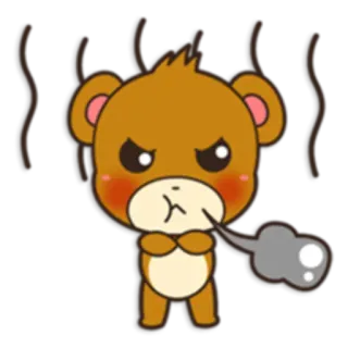 😤 fd6a9026 en colère, ours, dessin animé, fumant, contrarié, ours dessin animé telegram sticker