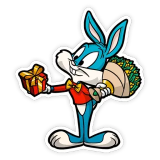 Buster Bunny from Tiny Toon Stickers telegram stickers