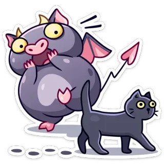 🤭 5eb4eeed ooooooo bat, devil, cat, sticker, cartoon, cute telegram sticker