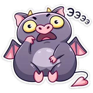 😳 9a4ca744 ЭЭЭЭ cartoon, demon, monster, cute, fantasy, sticker, animal, bat, kawaii telegram sticker
