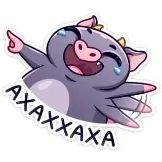 😃 dd621ce2 АХАХАХА cartoon, pig, laughing, crying, humor telegram sticker