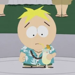 🌟 a4985d7a Butters Stotch South Park butters, south park, comic, figur, aloha, cocktail telegram sticker