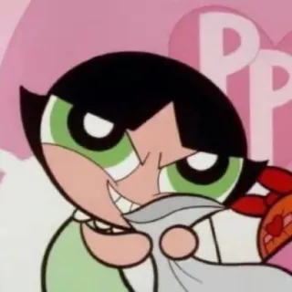 💰 d1df86be Buttercup The Powerpuff Girls Cartone animato, Le Superchicche, Lolly, Verde, Combattimento telegram sticker