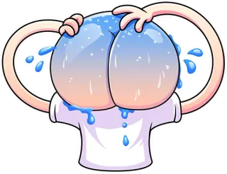 😨 06fa0b6d Ягодицы, Мультфильм, Персонаж, Синий, Вода, Шутка, Наклейка telegram sticker