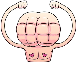 💪 762bd02d мультик, качок, мускулы, сердце, смешной, стикер telegram sticker