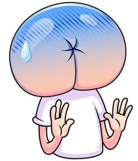 😓 7c42fc81 Мультфильм, Персонаж, Попа, Смешно, Мем, Эмодзи telegram sticker