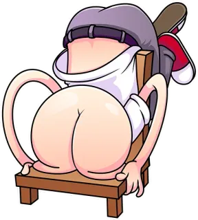 🤓 a3ee72b1 ягодицы, мультфильм, скейтборд, сидя, стул, анимация telegram sticker