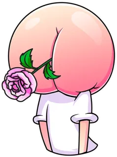 🥰 a7f8c83d персик, цветок, попа, милый, смешной, мультфильм telegram sticker