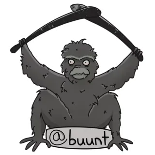 😠 72fb05e5 @buunt 猿, 俱乐部, 卡通, 动物, 绘画 telegram sticker