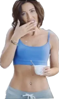 ☝ 0e618b3c woman, exercise, fitness, activewear, sports bra, abs, stomach telegram sticker