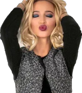 💋 3b12256c woman, kiss, portrait, blonde, person, female telegram sticker