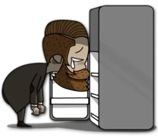 😫 16cb5df0 homem, geladeira, triste, chorando, sozinho, desenho animado telegram sticker