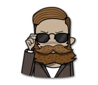 😎 250515f8 homem, óculos, bigode, personagem, hipster telegram sticker