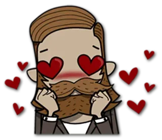 😍 05c3c9f5 ความรัก, หัวใจ, ความรักใคร่, ชายมีเครา, การ์ตูน, อารมณ์, หวาน telegram sticker