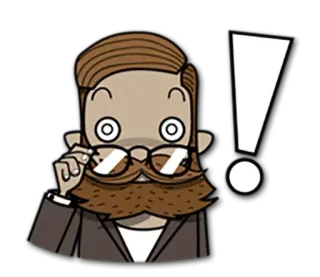 😳 776b4ada ผู้ชาย, เครื่องหมายอัศเจรีย์, แว่นตา, ประหลาดใจ, การ์ตูน, สติกเกอร์ telegram sticker