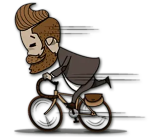 🚲 e7d70cfb จักรยาน, ผู้ชาย, การ์ตูน, ฮิปสเตอร์, วินเทจ, ไบค์ telegram sticker