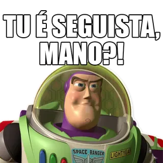 🥿 7aa6e72e Buzz Lightyear Toy Story TU É SEGUISTA, MANO?! buzz lightyear, toy story, segway, mano, guardián espacial telegram sticker